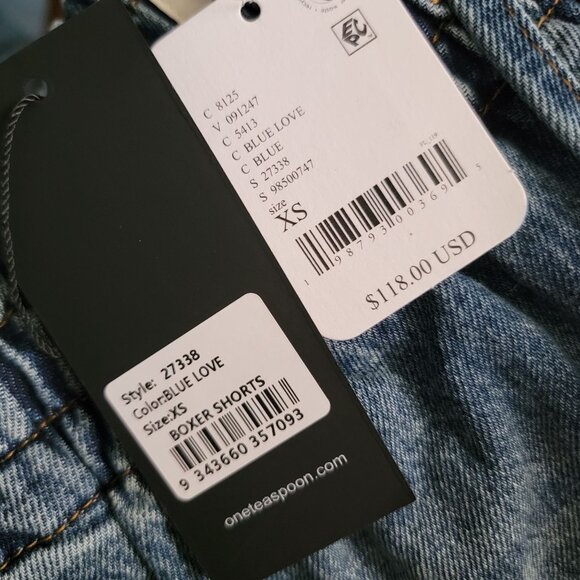 One Teaspoon Denim Boxer Shorts Womens XS Casual Y2K Vintage Contemporary - Picture 4 of 8